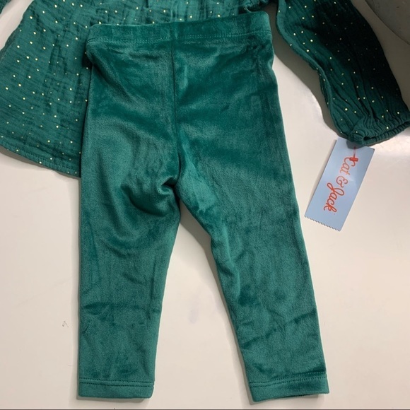 Cat & jack emerald green 2 piece set nwt evergreen top bottom 18 months - Picture 3 of 6